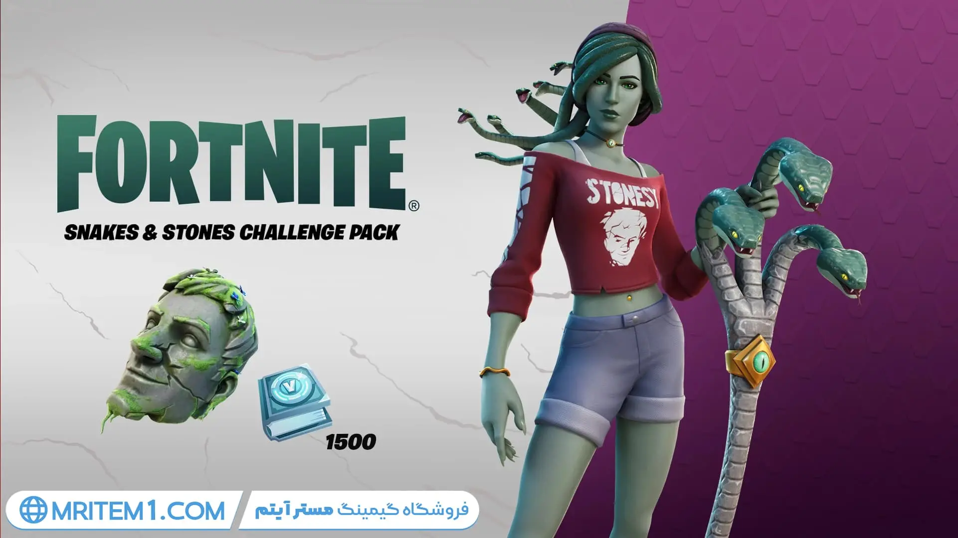 خرید پک اسنیک اند استون فورتنایت - Snakes and Stones Quest Pack